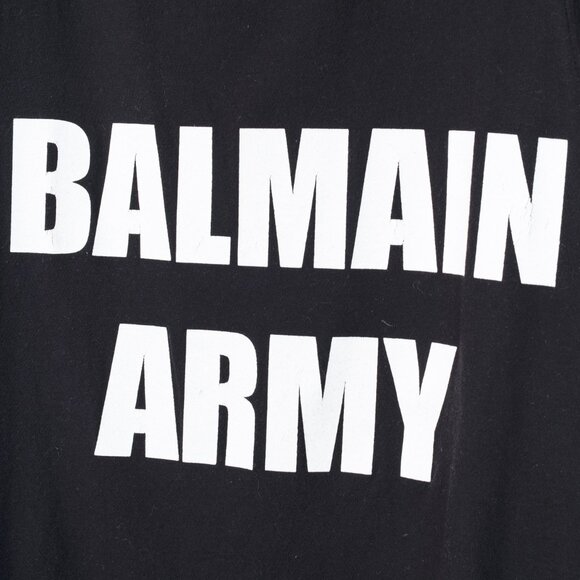 Balmain Black Cotton "#Balmain Army" Graphic Muscle Tank - Picture 6 of 10